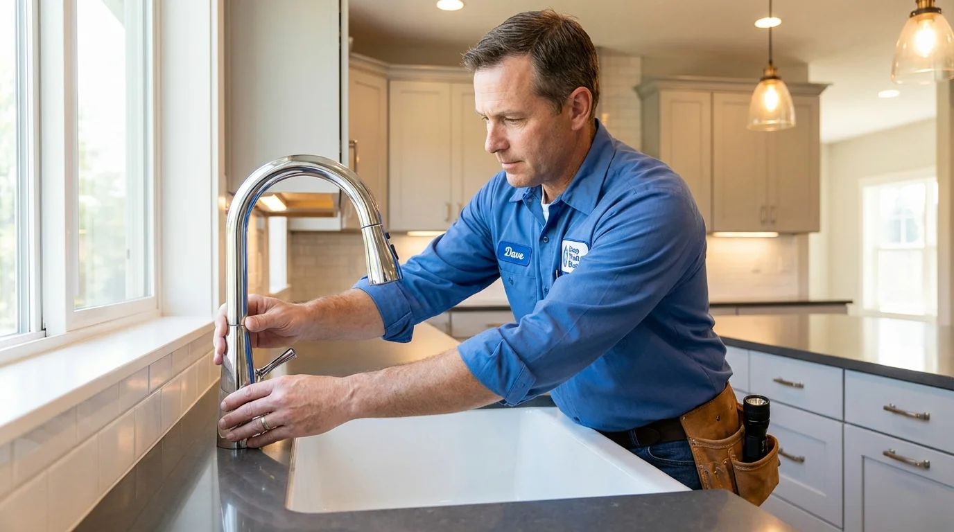 Kitchen faucet installation by Johns Plumbing LLC in Watkins Glen