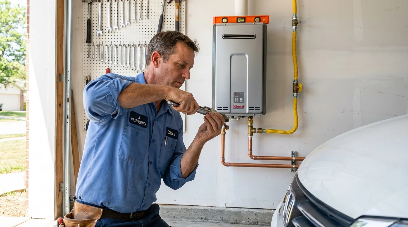 Tankless water heater installation by a Johns Plumbing LLC plumber in Watkins Glen